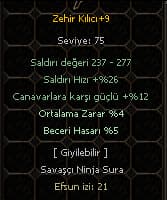 Efsun izi sistemi — item tooltip örneği